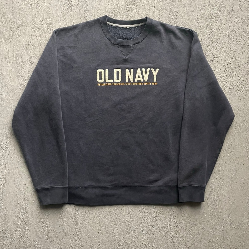 Vintage Old Navy Sweatshirt Mens Large Navy Blue 90s